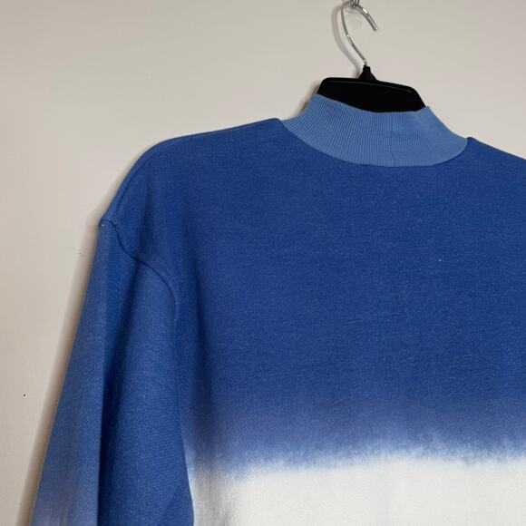 Oat Blue White Striped Turtleneck Sweatshirt Long Sleeve Cozy NWT Size S - Picture 6 of 8